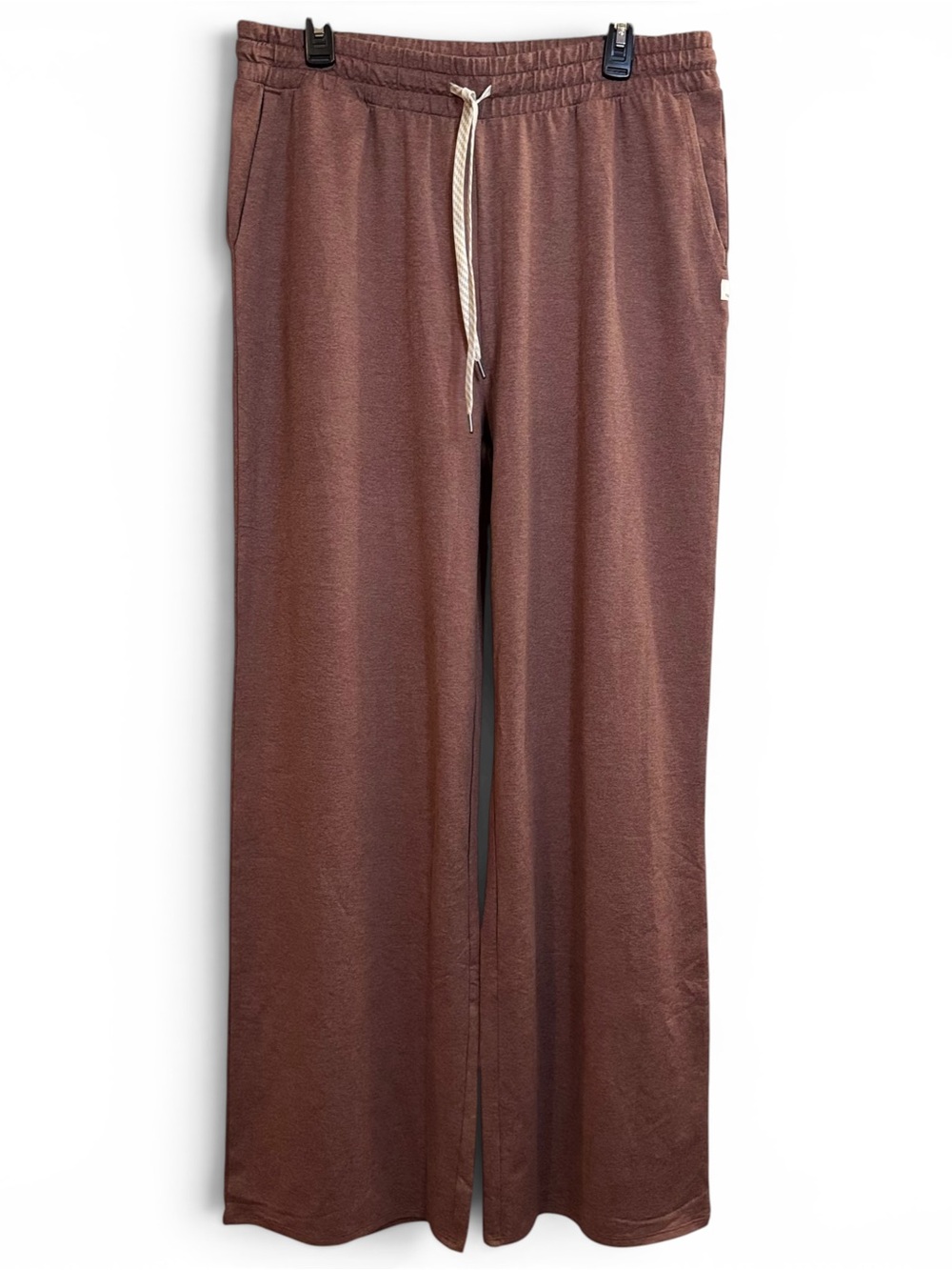 Vuori Womens XL Halo Essential Wide Leg Drawstring Lounge Pants - Heather Brown - Picture 7 of 14